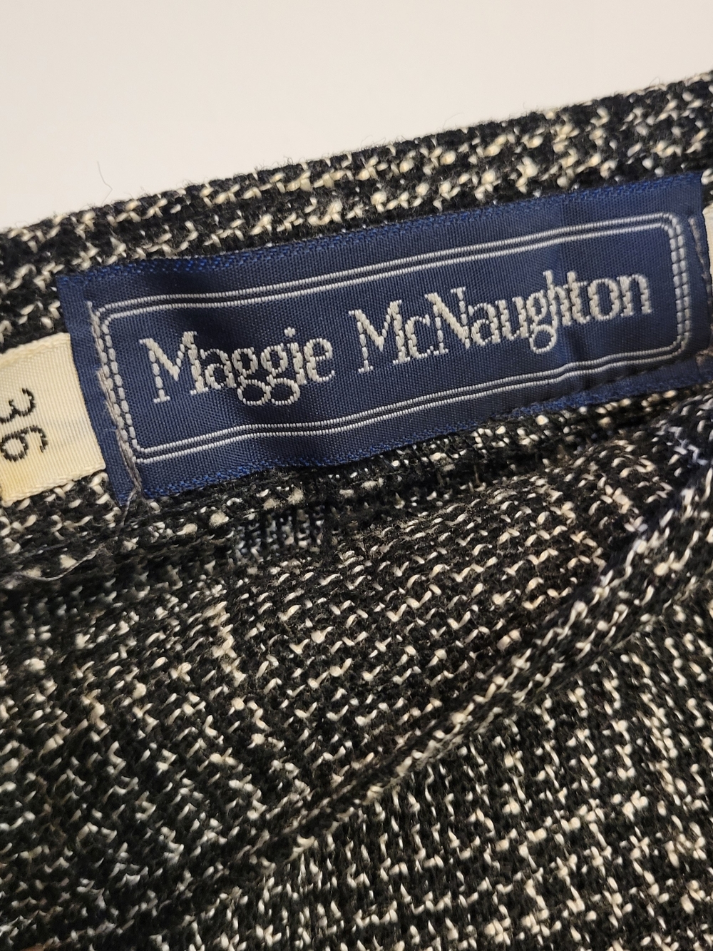 Maggie McNaughton Black White Pleated Skirt Size 18 USA Made Vintage - Picture 3 of 5